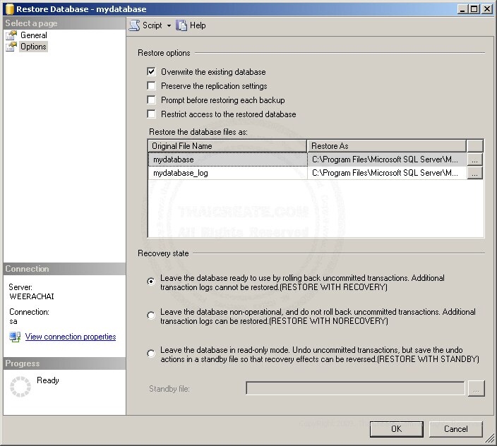 SQL Server  2005 Restore/Import