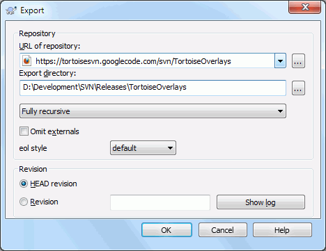 The Export-from-URL Dialog