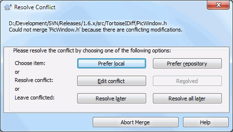 The Merge Conflict Callback Dialog