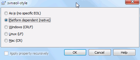 svn:eol-style property page