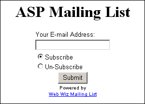 ASP Mail Linglist