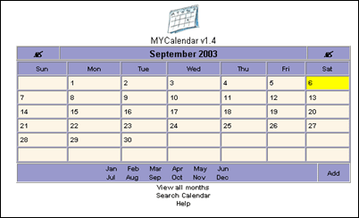 ASP Free Calender