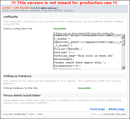 PHP LIMBO CMS
