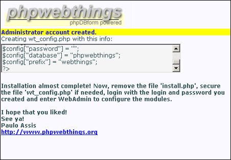 PHP Web Things