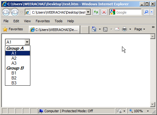 Listbox Option Group