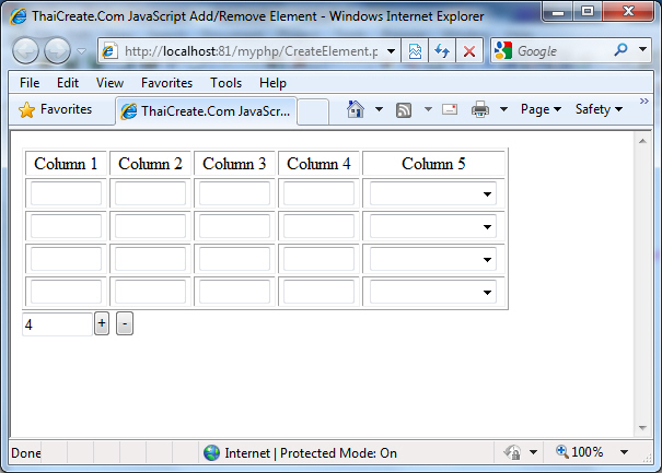 createElement('select'); + MySQL createElement('select'); + MySQL