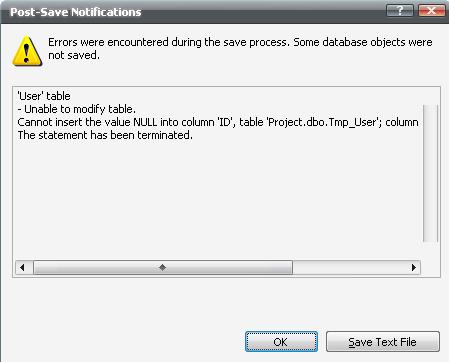 Save mysql  error.