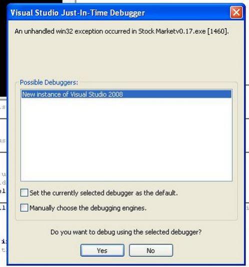 To enable/disable Just-In-Time debugging