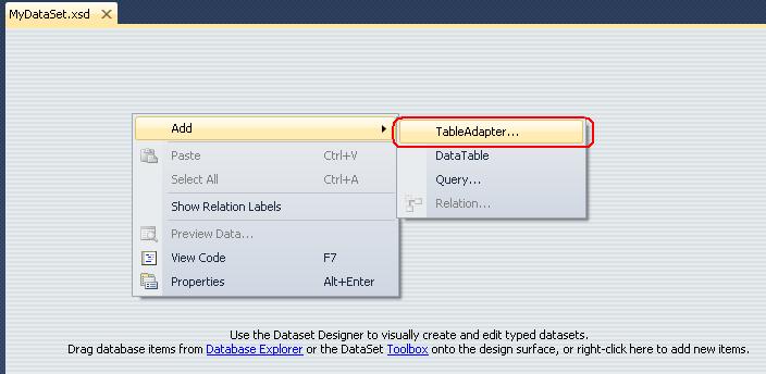 T01-04 Add New TableAdapter