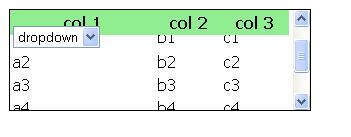 freeze column
