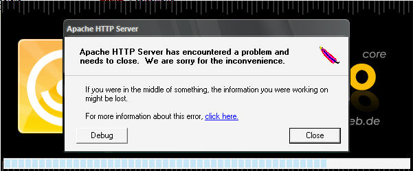 error จากการรันไฟล์ server2go.exe