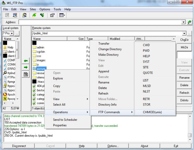 WS_FTP CHMOD 777
