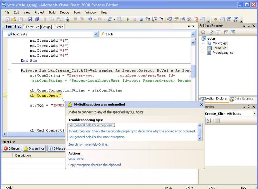 ASP.NET MySQL Connect to Database