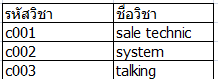 table course