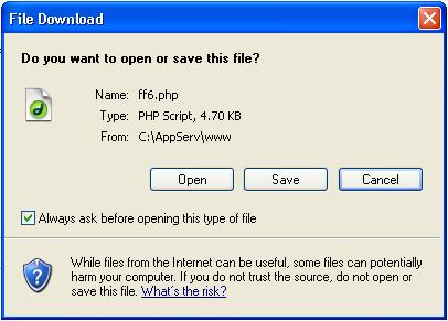 ถามหน่อยนะคะ มีไฟล์.html จะให้มันเรียกข้อมูลที่ เป็น.php แต่มันกลับไม่ ...