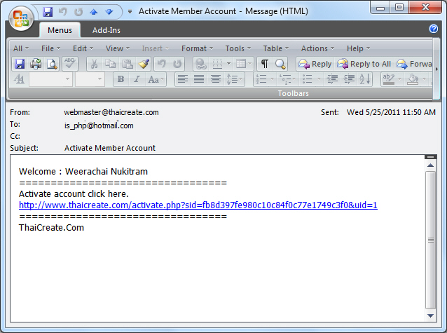 PHP Register and Email Activation PHP Register and Email Activation