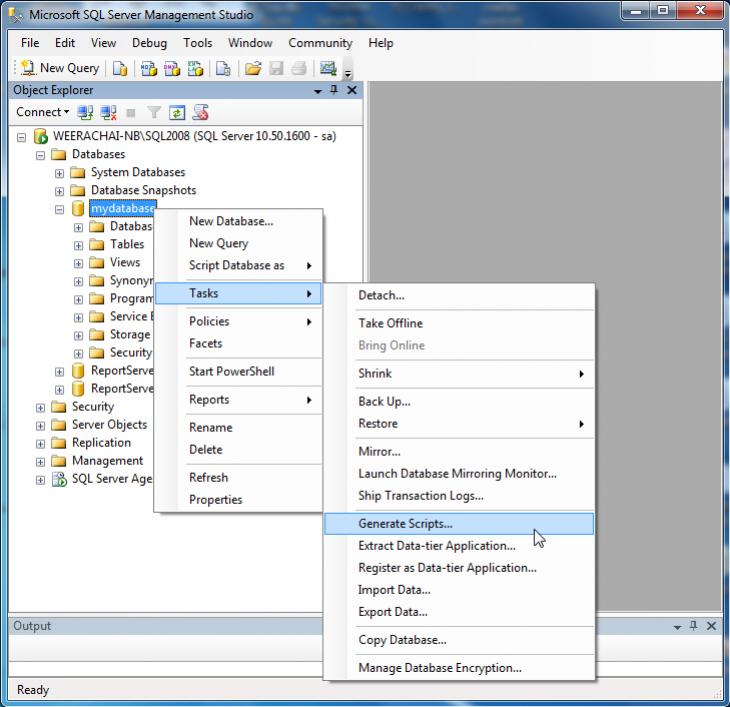 Restore SQL Server 2008 to SQL Server 2005 (1)