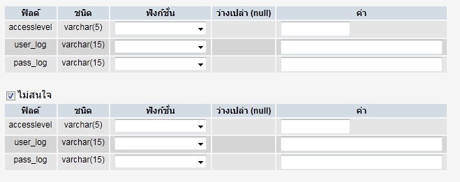 ตารางLogin ตารางLogin