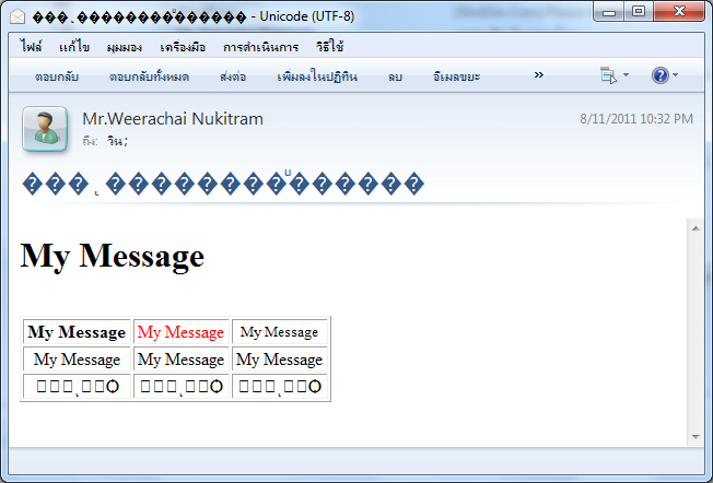 PHP Mail Thai Problem