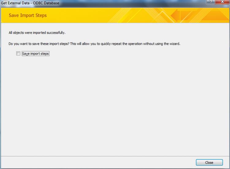 MySQL to Access