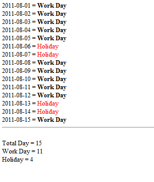 PHP Check WorkDay PHP Check WorkDay