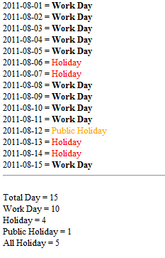PHP Check WorkDay PHP Check WorkDay