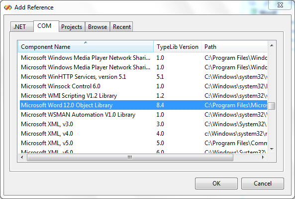 C# Office Word 2007 + Windows 7 C# Office Word 2007 + Windows 7