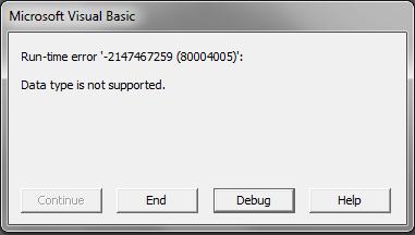 data type is not supported data type is not supported