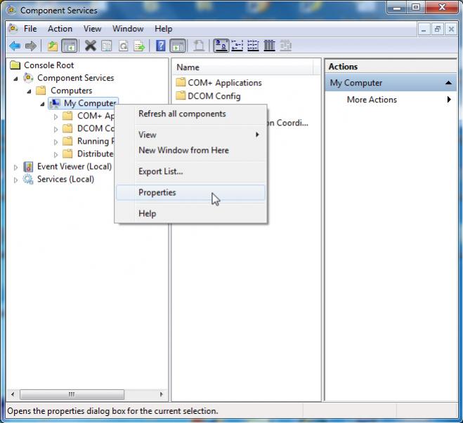 Microsoft Excel Application Component Service (Windows 7 64-bit)