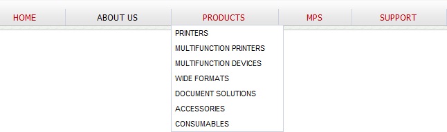 drop down menu
