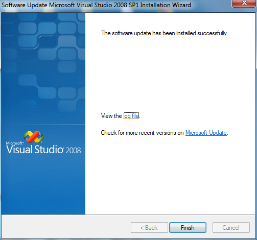 Update Visual Studio 2008 SP1