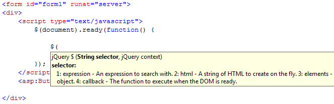 jQuery IntelliSense 
