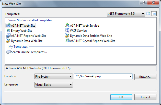 ASP.NET GridView Popup ASP.NET GridView Popup