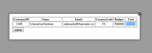 Popup Fancybox jQuery and PHP Mysql Popup Fancybox jQuery and PHP Mysql
