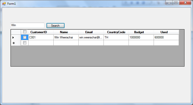VB.NET Win Form DataGridView Search VB.NET Win Form DataGridView Search
