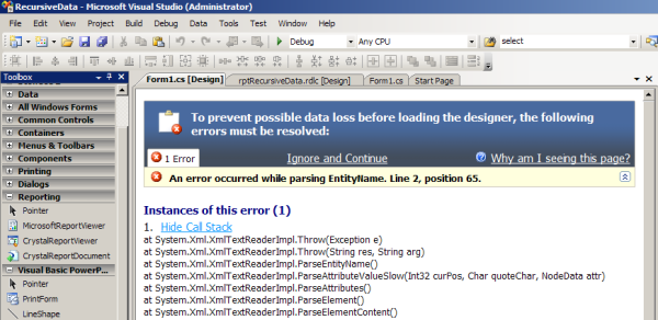 An error occurred while parsing EntityName. Line 2, position 65.