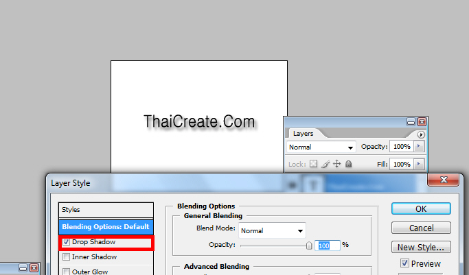 Photoshop Drop Shadow