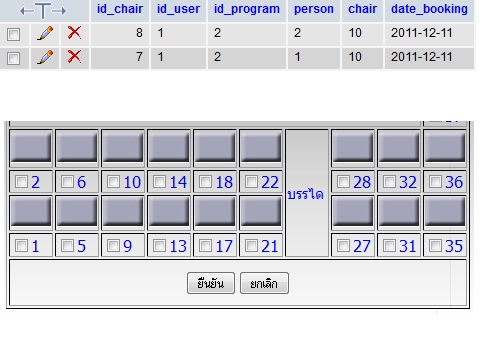 รูปของ DATABASE และ การเลือกหมายเลข