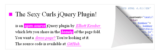 jQuery Page Curls