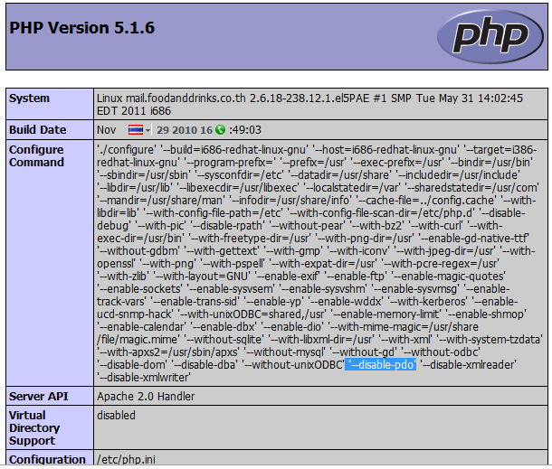 php support pdo info()