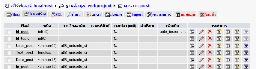 ฟิลด์ ในsql