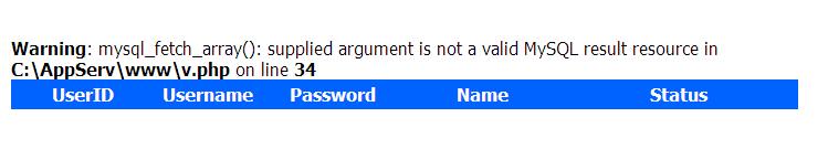 Warning: mysql_fetch_array Warning: mysql_fetch_array