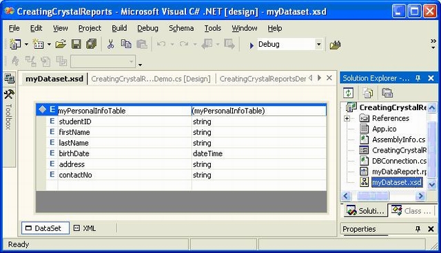 Crystal Report DataSet