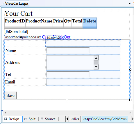 ASP.NET Shopping Cart