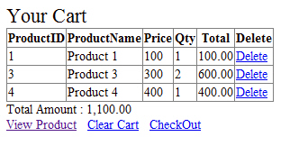 ASP.NET Shopping Cart