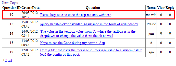ASP.NET สร้าง WebBoard ASP.NET สร้าง WebBoard