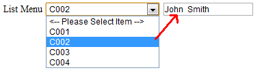 List Select Menu Auto Fill Textbox