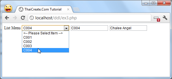 List Select Menu Auto Fill Textbox List Select Menu Auto Fill Textbox