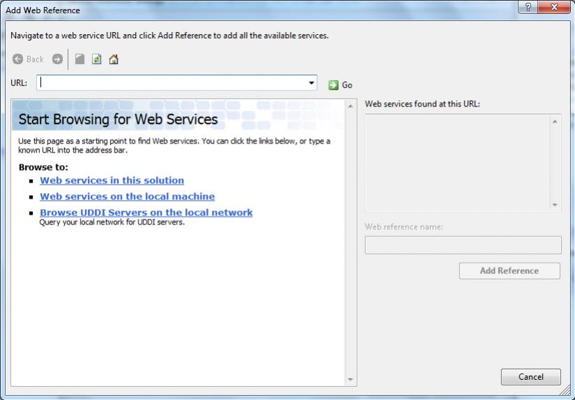 Windows Form Application Add Web Reference