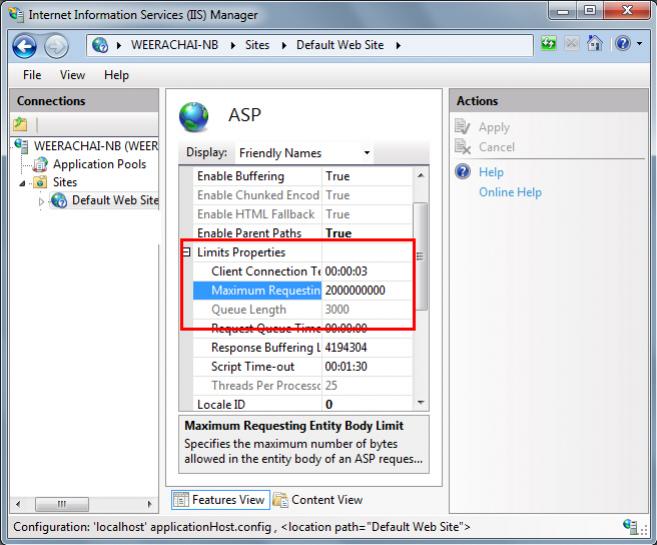 maxAllowedContentLength and  maxAllowedContentLength IIS 7